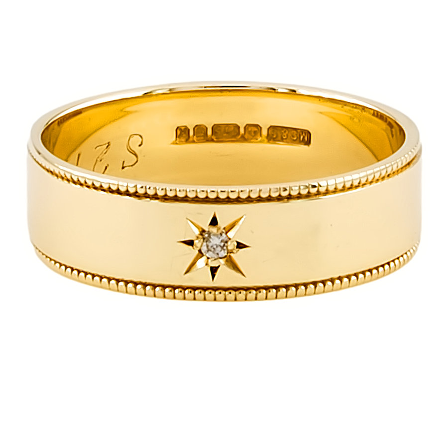 Second Hand 9ct Gold Diamond Wedding Ring Size R